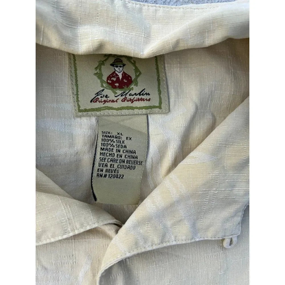 Joe‎ marlin silk button down yellow shirt size XL